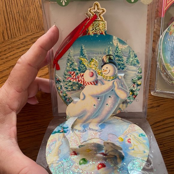 Christmas Popup Ornament Card Snowman Waltz Lot of 13 NEW - Picture 2 of 4